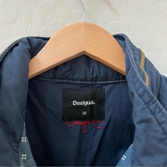 desigual pakaian jadi wanita navy utility jacket butterfly bird bee - Picture 6 of 14